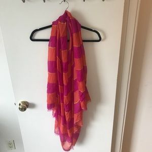 Summer Pink and Orange Silk Scarf